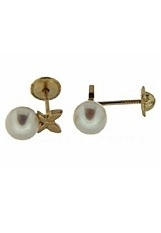 delightful small yellow gold butterfly pearl earrings for babies and kids
